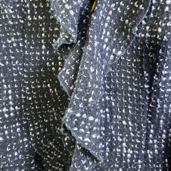 Trina Turk Black White Chic Classic Ruffled Tweed Blazer Jacket Sz 4 - Picture 6 of 10